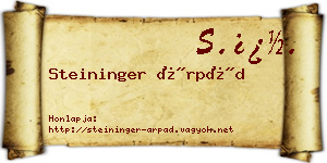 Steininger Árpád névjegykártya